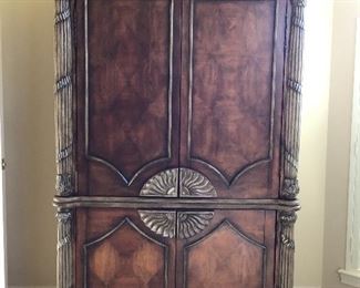 - 4 ft x 7 ft Dark Wood Armoire 