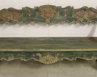 European painted wooden bench