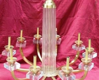 Modern History brass & acrylic chandelier