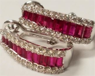 14K Ruby & Diamond Earrings APP $3500