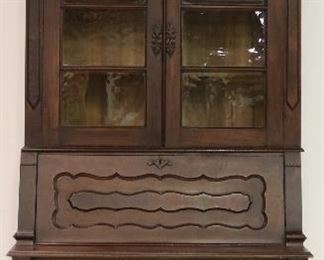 Victorian walnut bookcase top secretary