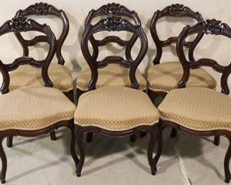 Rococo carved set of chairs