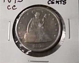 1875 Carson City 20 cent piece