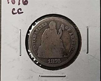 1876 Carson City silver dime