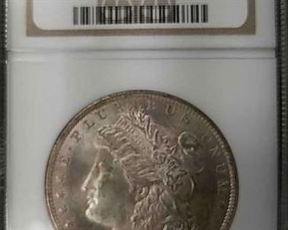 1885 O Morgan dollar graded MS64