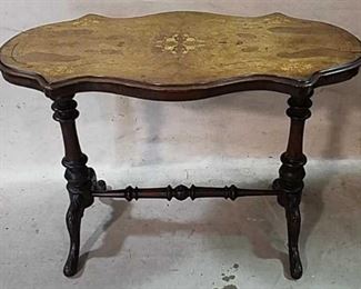 Inlaid turtle shape parlor table