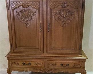 French  carved oak cabinet