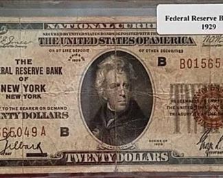 1929 Federal Reserve $20 Bank Note