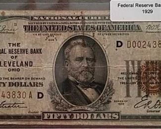 1929 Federal  Reserve  Bank  Note  $50