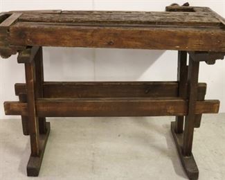 Vintage primitive vise table