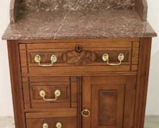 Chocolate marble top washstand