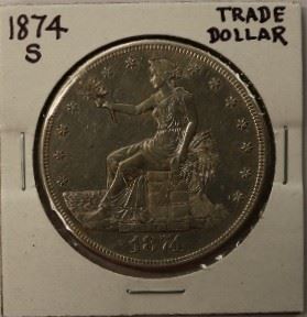1874-S Trade dollar