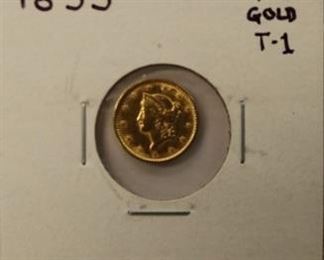 1853 $1.00 gold coin