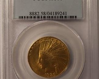 1926 Gold Indian coin graded