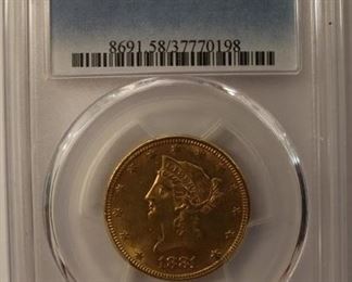 1881 $10 gold coin graded