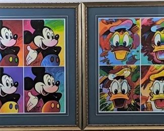 Mickey Mouse/ Donald Duck suite of 4 Giclee by Peter Max