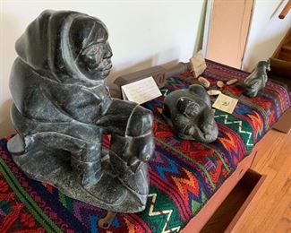 Inuit carved stone sculptures