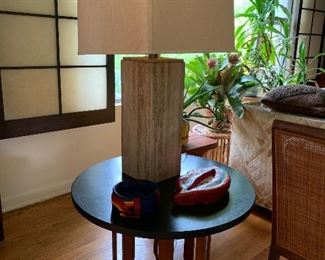 Mid century modern cocktail table and lamp