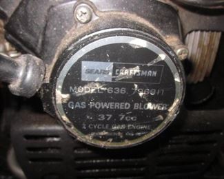Sears Craftsman Back Pack Gas Blower Model 636. 796911