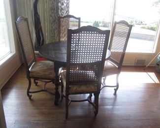 Cane Back Seating With Dining Table