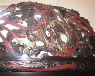 Antique Carved Antique Asian Room Divider