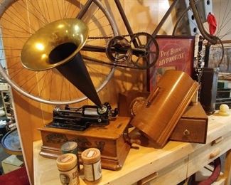 Edison cylinder player with wax records.....needs repair