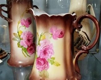 Vintage vase and pitcher with C.T. stamp on bottom