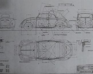 VW CV blueprint copy poster