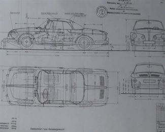 Type III Ghia blueprint copy poster....24" x 28"....ready to frame!