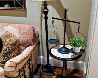 floor lamp table and scale