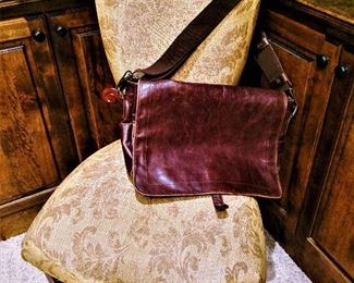 chair leather laptop messenger bag