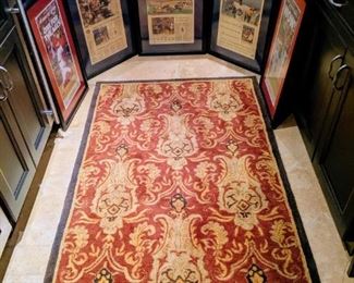 ST. Louis Cardinals baseball newspaper rams football and area rug