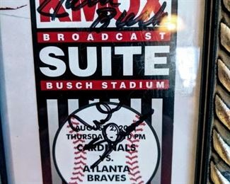 Autographed signed Cardinals ticket stub