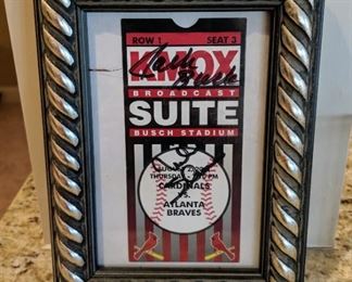 Autographed signed Cardinals ticket stub