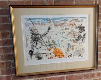 Pencil signed and numbered Salvador Dali limited edition lithograph