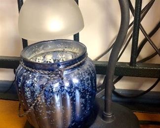 Blue Mercury Glass Accent Lamp
