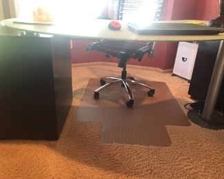 MODERN GLASS DESK WITH DRAWERS