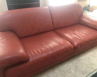 LEATHER COUCH - MATCHED SET