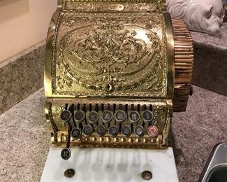Antique restored National Bank cash register