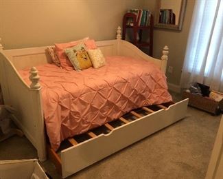 Twin bed with trundle. (two twin mattresses available for purchase)