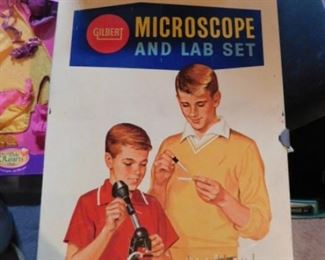 Vintage Gilbert Microscope and lab set