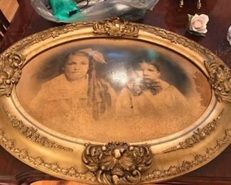 Vintage bubble framed picture