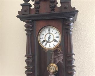 one of two running & chiming wall clocks-nice!