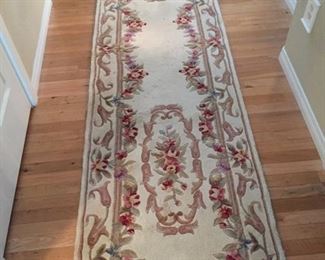 another pic of upstairs Chinese Aubusson wool runner--these rugs are gorgeous