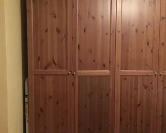 Ikea Wardrobes (3 Available, 2 Pine, 1 Black)