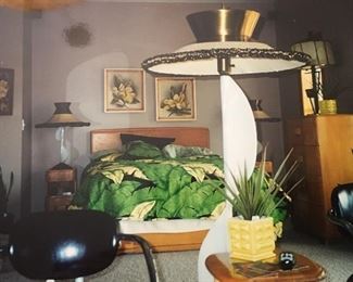 3 Moss lamps! Super rare find! 2 tabletop lamps & 1 floor lamp !!