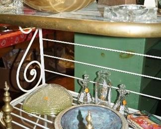 aluminum bowl, cookie jar, décor, glass set