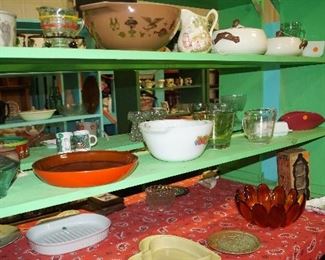 bowls, Pyrex, casseroles