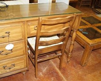 desk with chair, coffee table