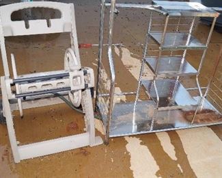 hose reel, golf club holder